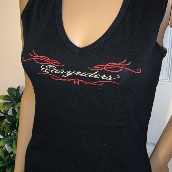 Easyriders Easy Riders black sleeveless biker muscle tank top shirt S M L - Picture 2 of 9